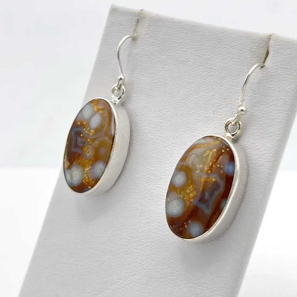 Lace Agate Earrings - Sterling Silver - image 2