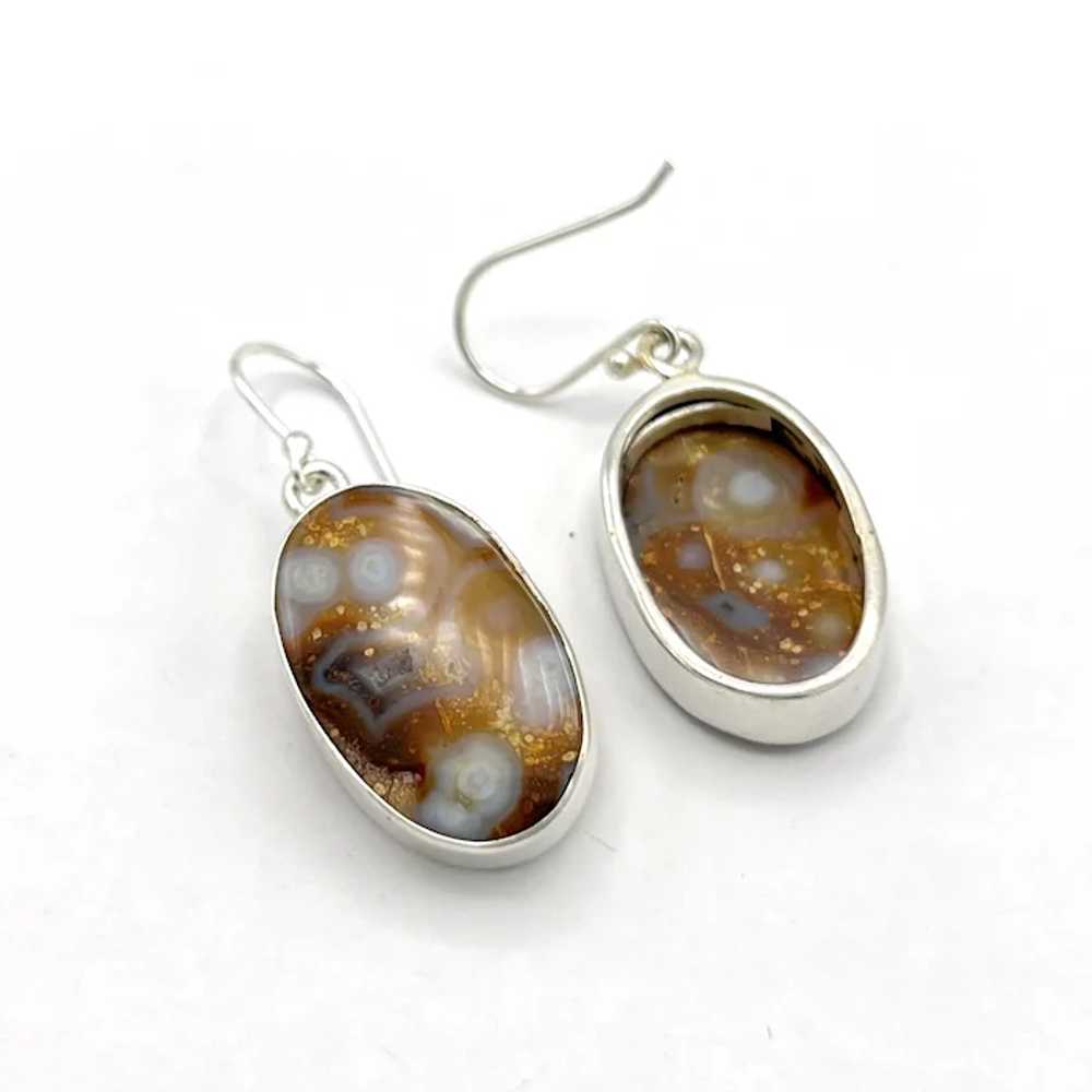 Lace Agate Earrings - Sterling Silver - image 3