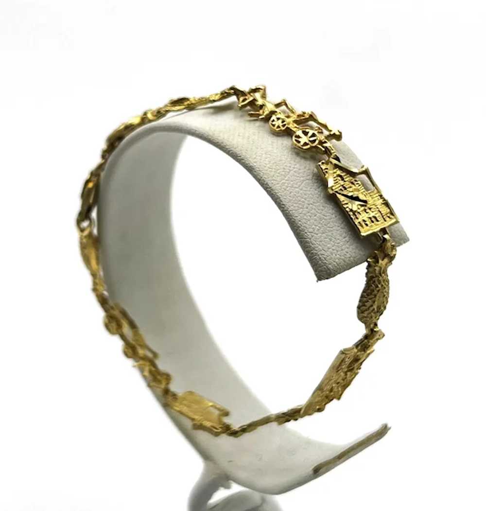 Ladies 'Charleston' 10K Gold Bracelet - image 5