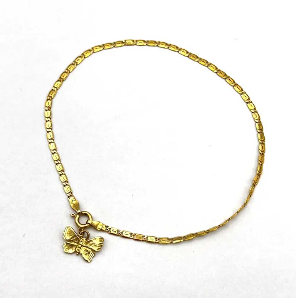 Ladies 14K Butterfly Anklet - image 2