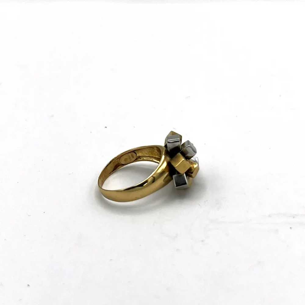 14K Two-Toned Cubism Ring - image 3