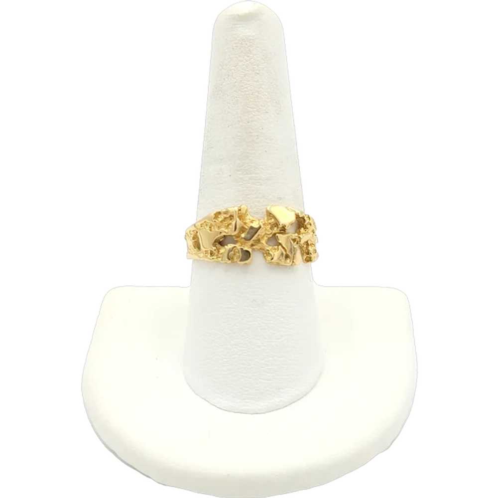 10K Gold Nugget Ring Band - image 1
