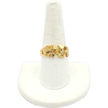 10K Gold Nugget Ring Band - image 1