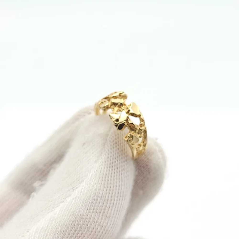 10K Gold Nugget Ring Band - image 4