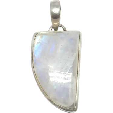 Moonstone Cabochon Pendant - Sterling Silver