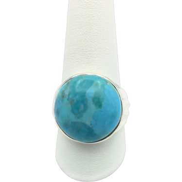 Turquoise Cabochon Ring - Sterling Silver