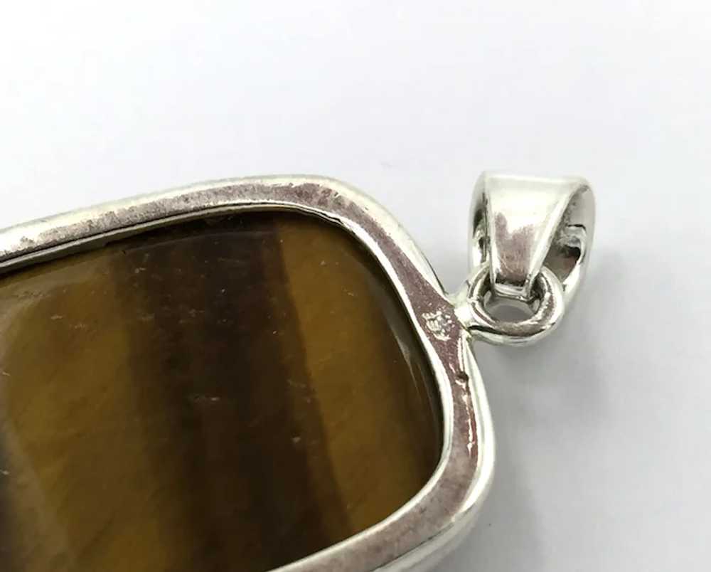 Tiger's Eye Cabochon Pendant - Sterling Silver - image 7