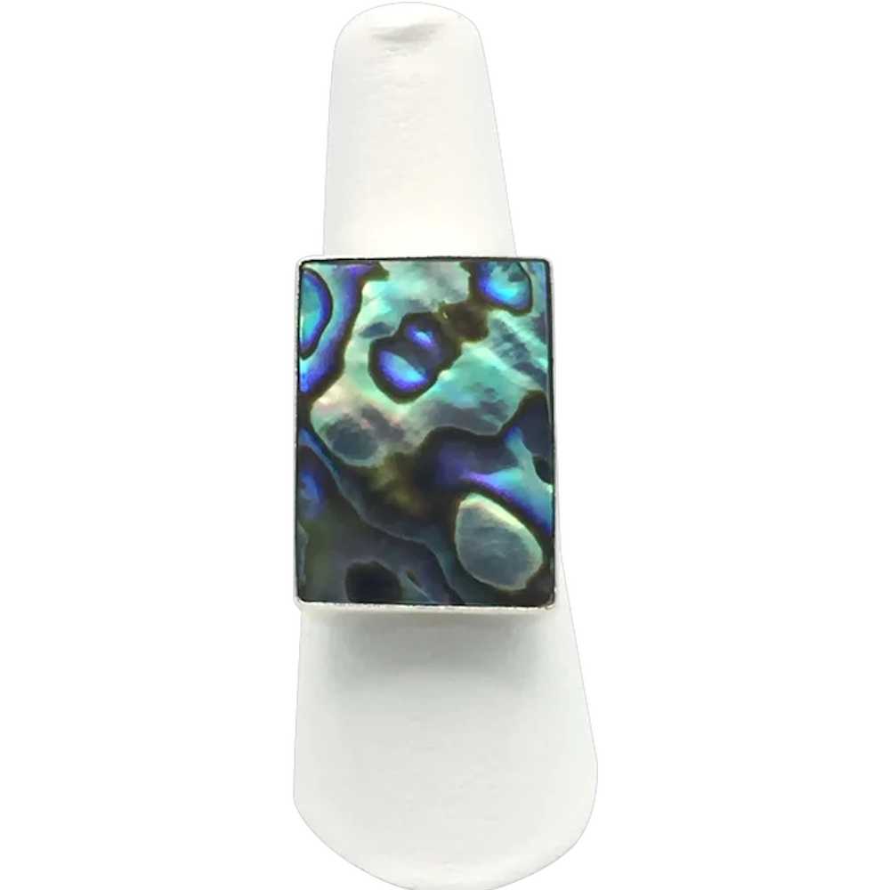 Abalone Slice Ring - Sterling Silver - image 1