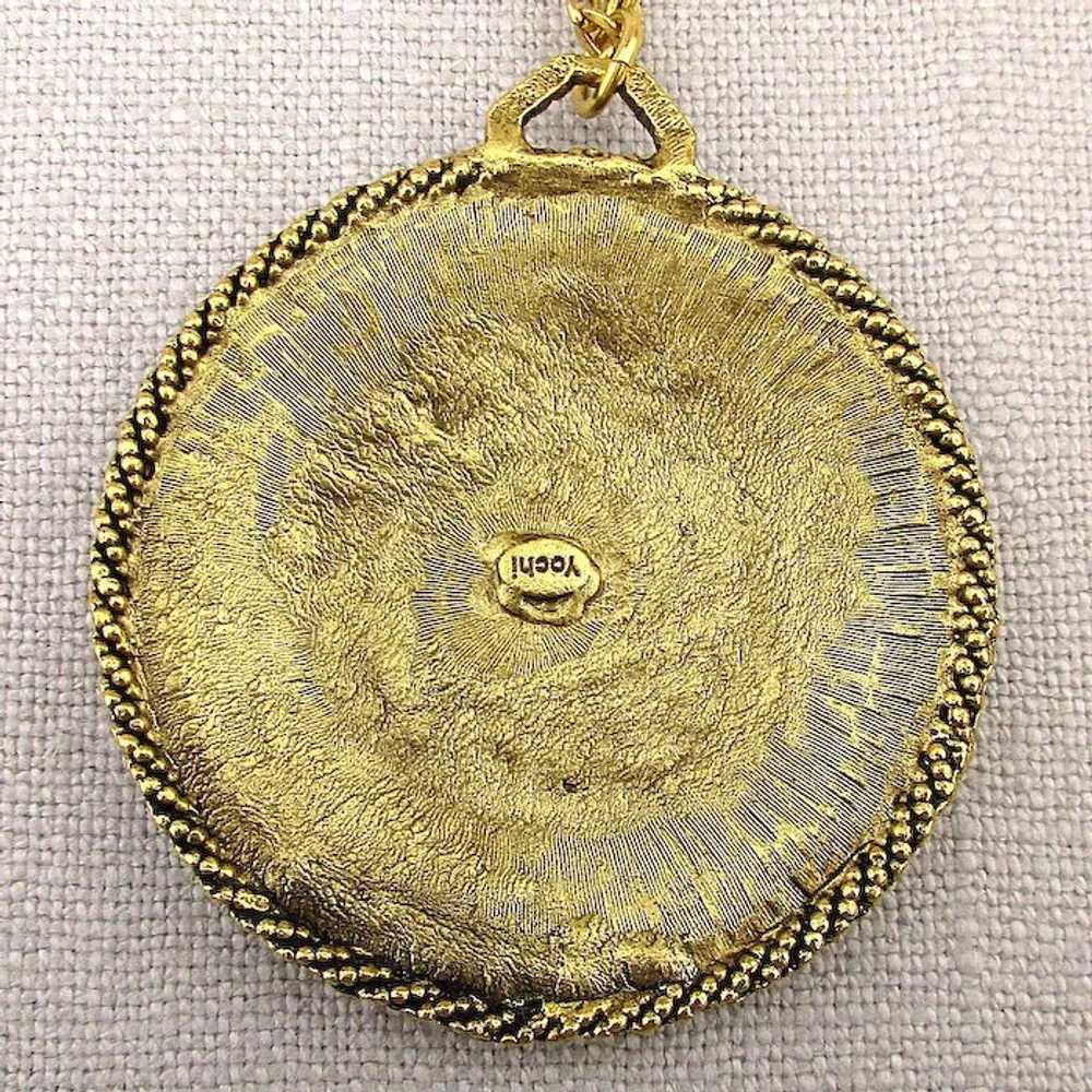 Yochi Victorian Style Gilded Medallion Pendant Ne… - image 3