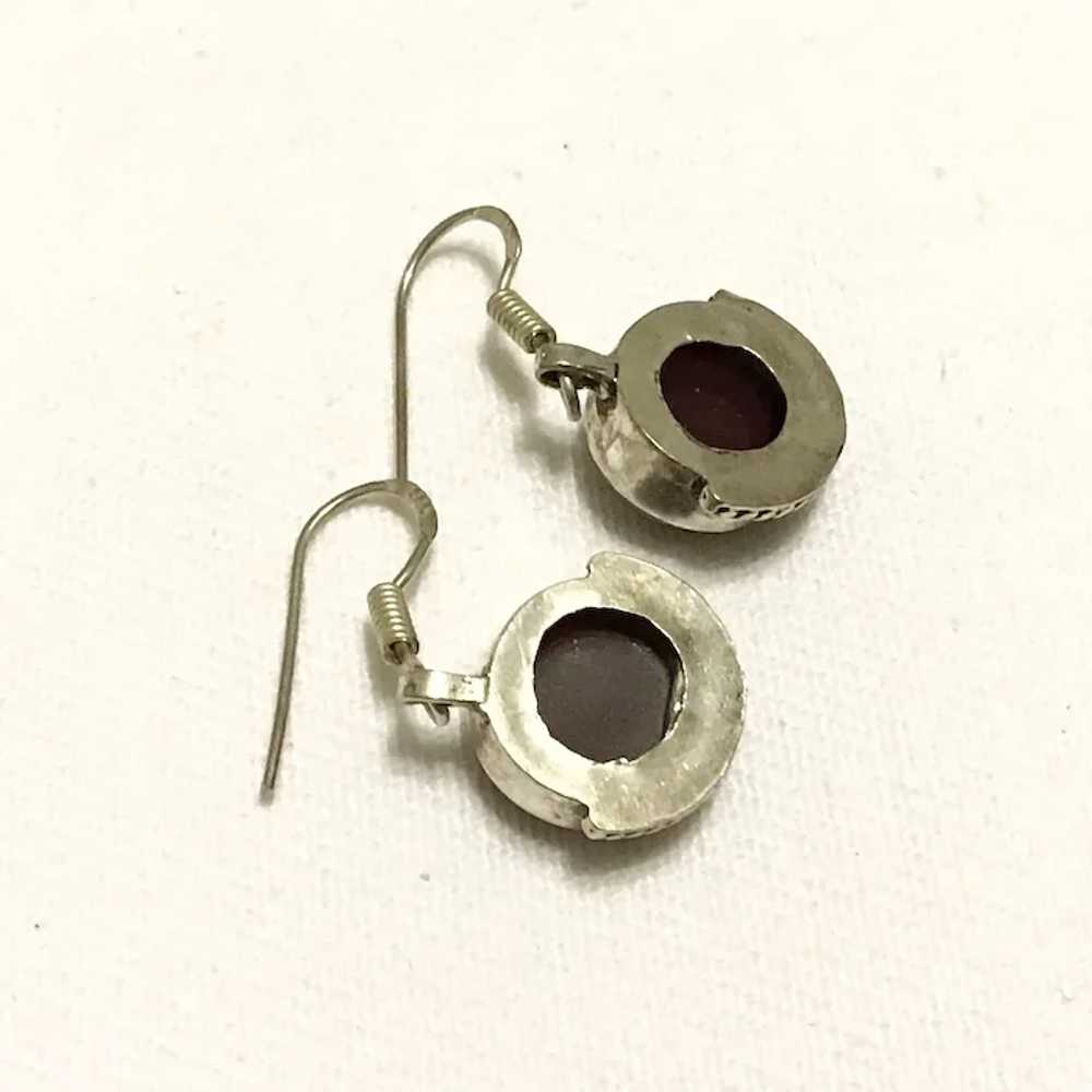 Sterling Silver Carnelian Dangle Earrings NOS - image 4