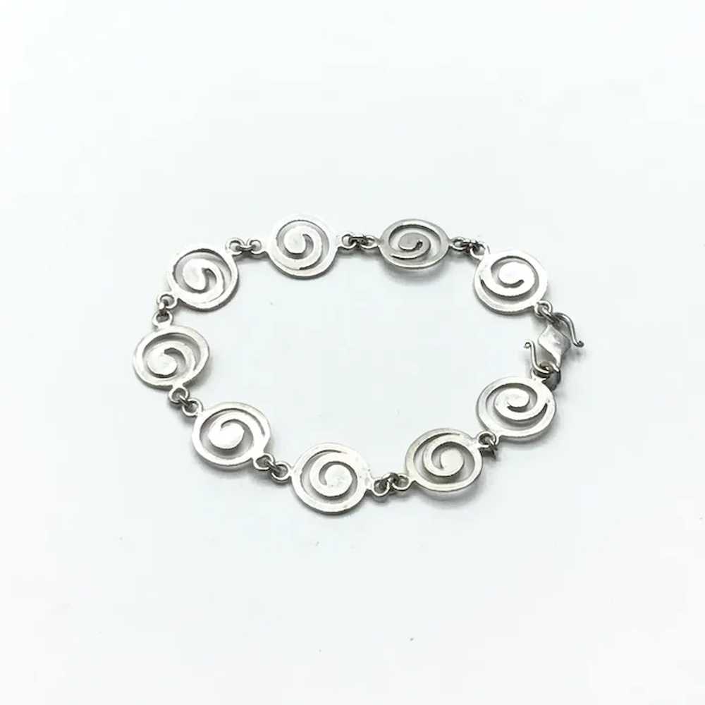 Handmade Modernist Sterling Silver Link Bracelet - image 2