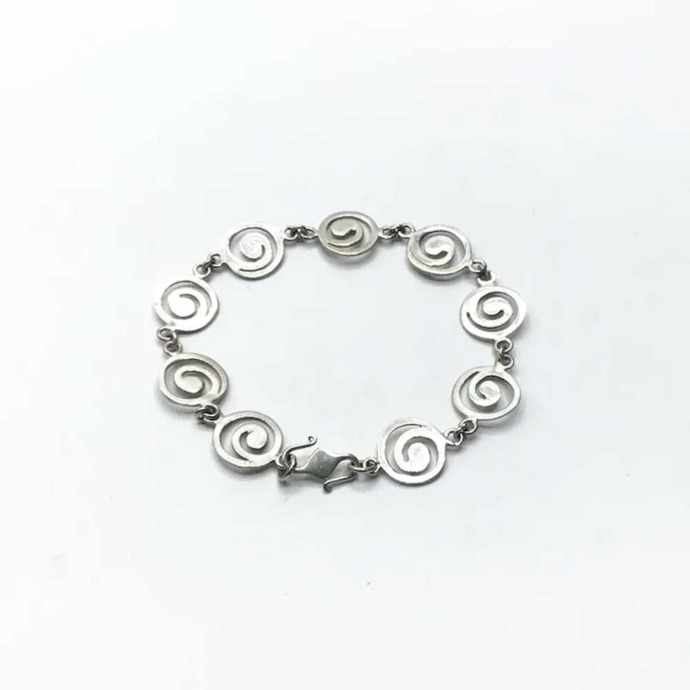 Handmade Modernist Sterling Silver Link Bracelet - image 3
