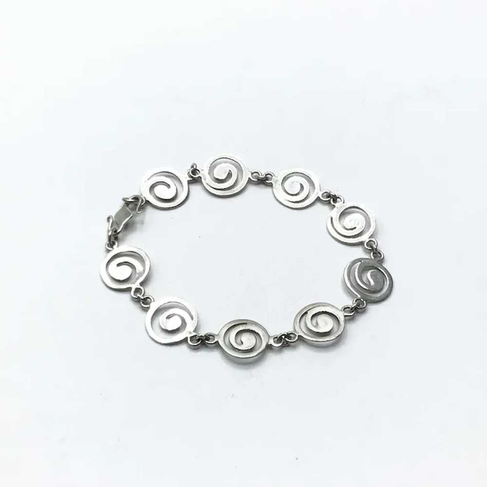 Handmade Modernist Sterling Silver Link Bracelet - image 4