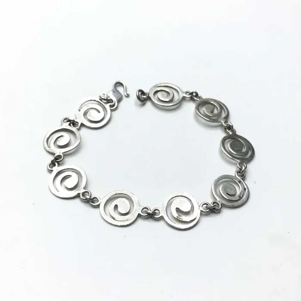 Handmade Modernist Sterling Silver Link Bracelet - image 5