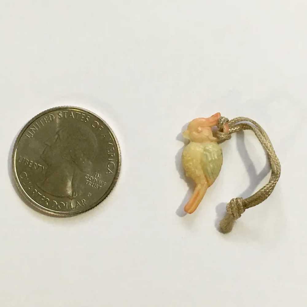 Vintage Celluloid Tropical Bird Charm Early Plast… - image 3