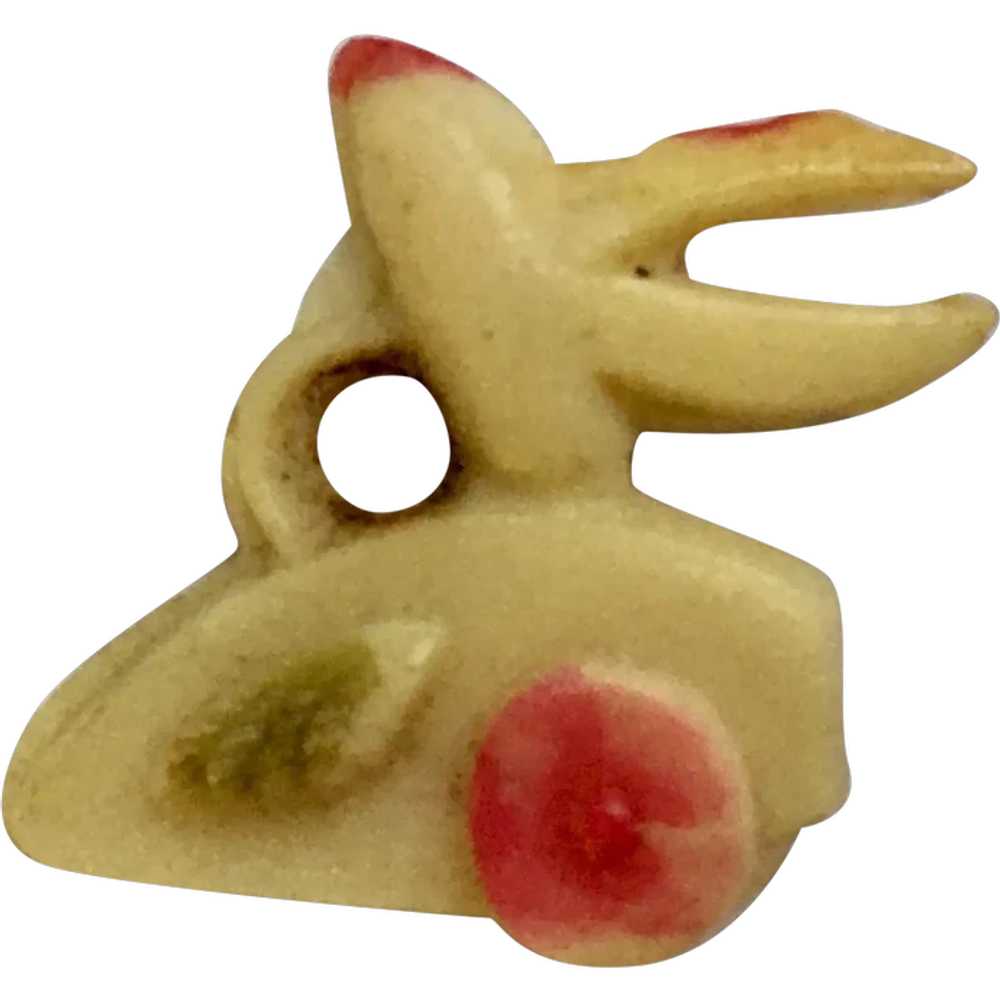 Vintage Celluloid Bird Charm Early Plastics - image 1