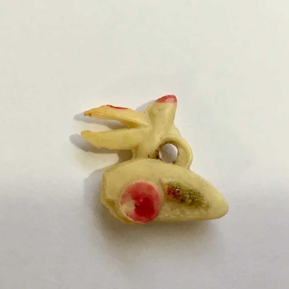 Vintage Celluloid Bird Charm Early Plastics - image 2