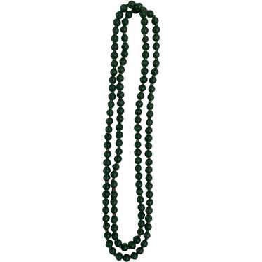 Beautiful Endless Glass Jade Colored Beaded Neckl… - image 1