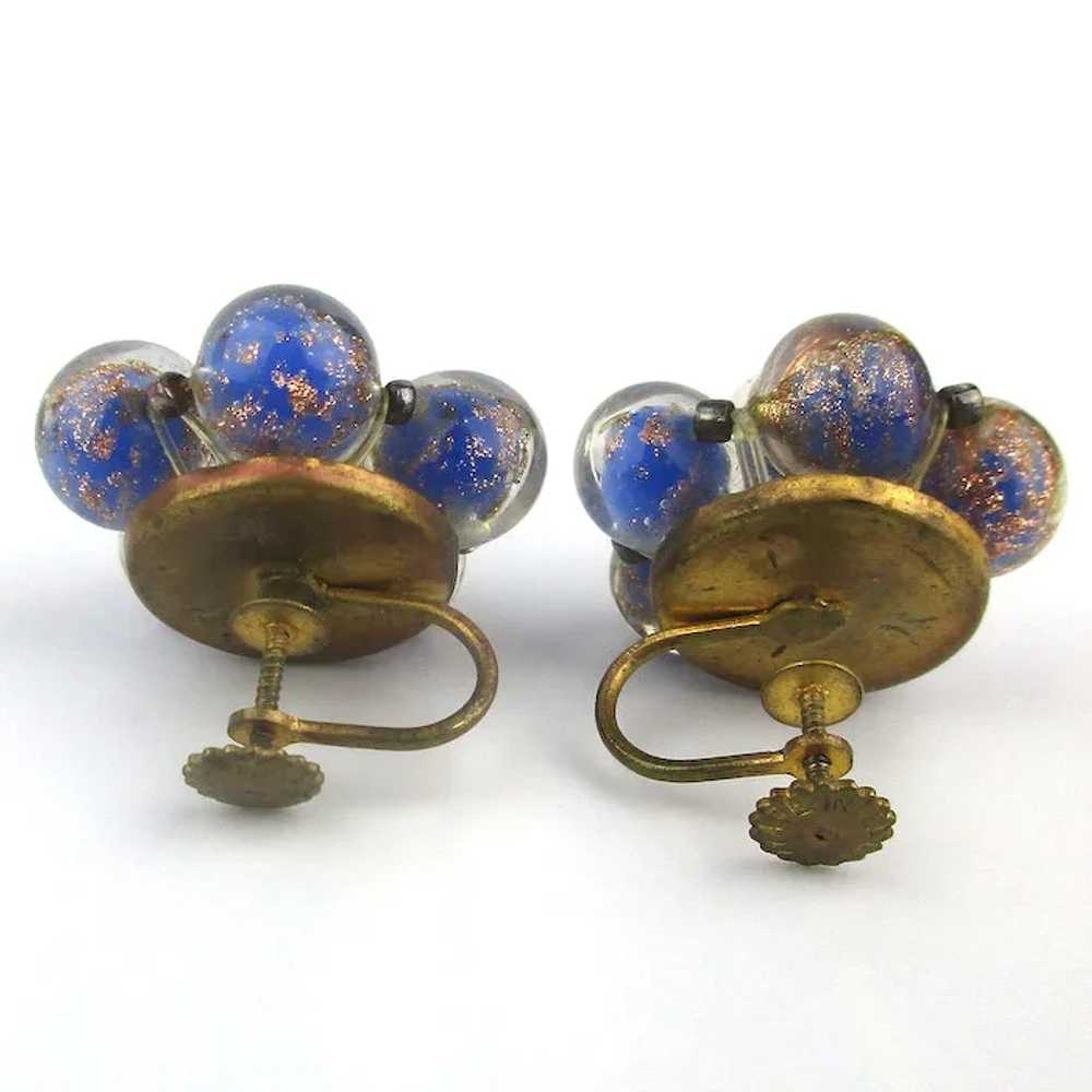 Old Italian Flecked Glass Necklace Earrings Set - image 6