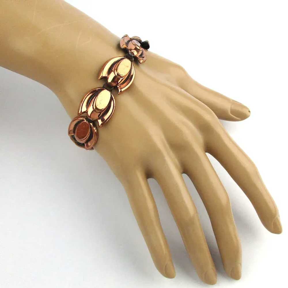 Great RENOIR Modernist Copper Necklace Bracelet E… - image 3