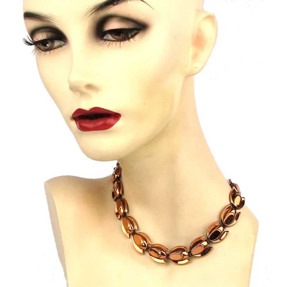 Great RENOIR Modernist Copper Necklace Bracelet E… - image 4