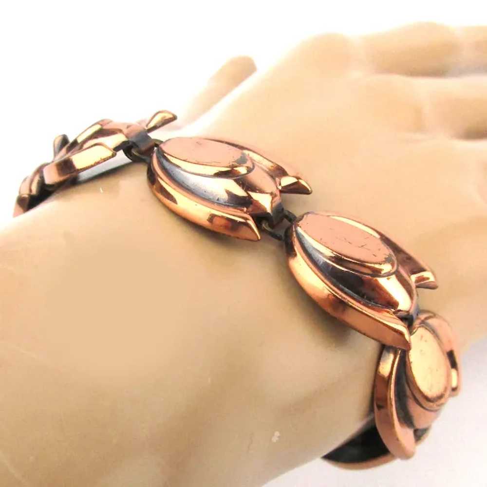 Great RENOIR Modernist Copper Necklace Bracelet E… - image 6