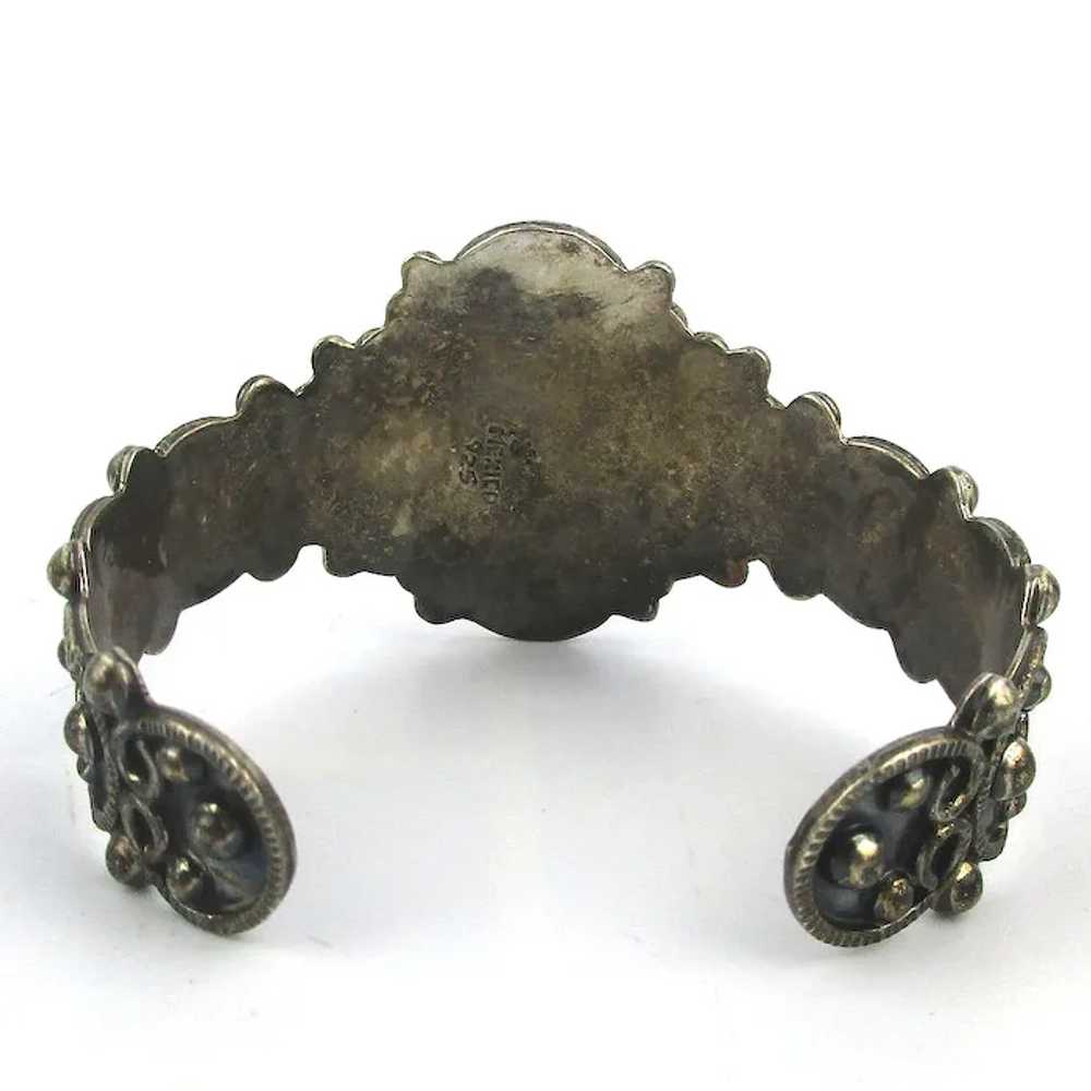 Taxco 925 Mexican Cuff Bracelet Bead Scroll Work - image 6