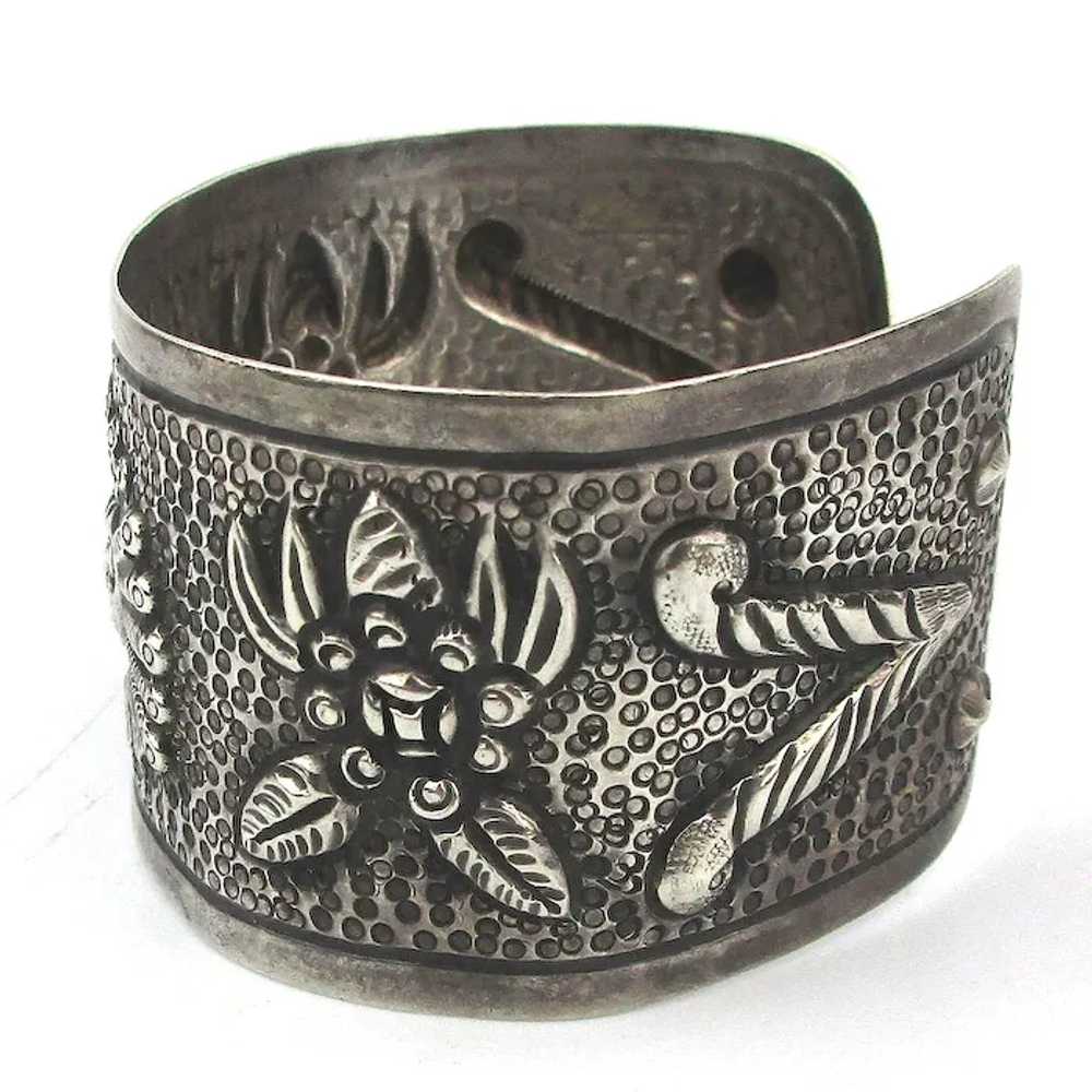 Early MACIEL Mexico 900 / 1000 Silver Mayan Cuff … - image 6