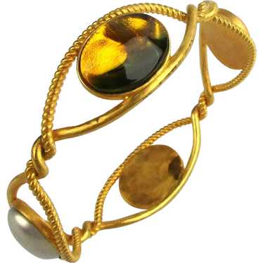 Alexis Bittar Multi Stone Twisted Bangle Bracelet