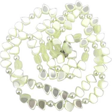 Vintage Pearly Lucite Bead Necklace - Double Stra… - image 1