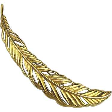 Monet Long 5 Inch Feather Pin Brooch - image 1