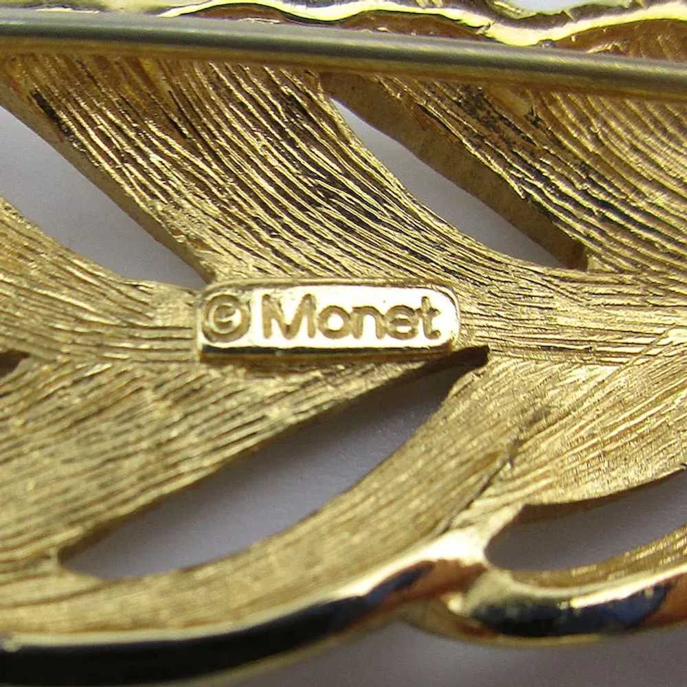 Monet Long 5 Inch Feather Pin Brooch - image 6