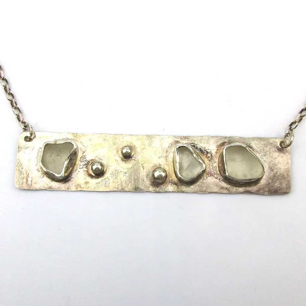 Sterling Silver Strip of the Moon Modernist Neckl… - image 2