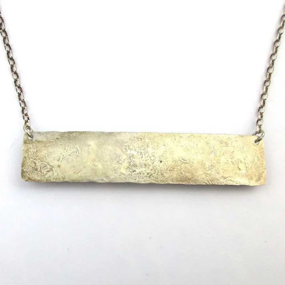 Sterling Silver Strip of the Moon Modernist Neckl… - image 3