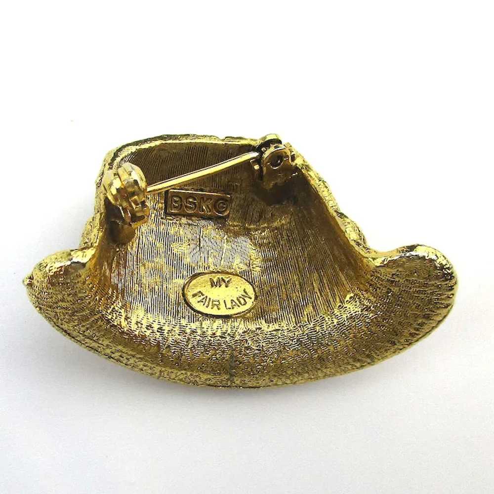 BSK Vintage My Fair Lady Fedora Hat Pin Brooch - image 4