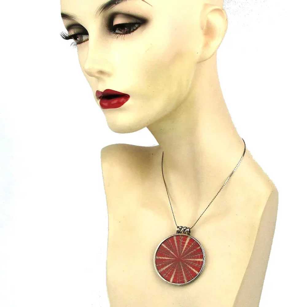 Silpada Sterling Silver Red Resin Lucite Pendant … - image 2