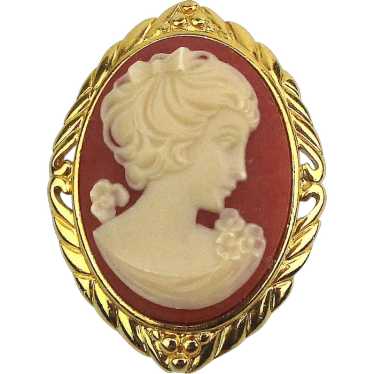 Trifari Cameo Lady Pin Pendant Pretty One - image 1