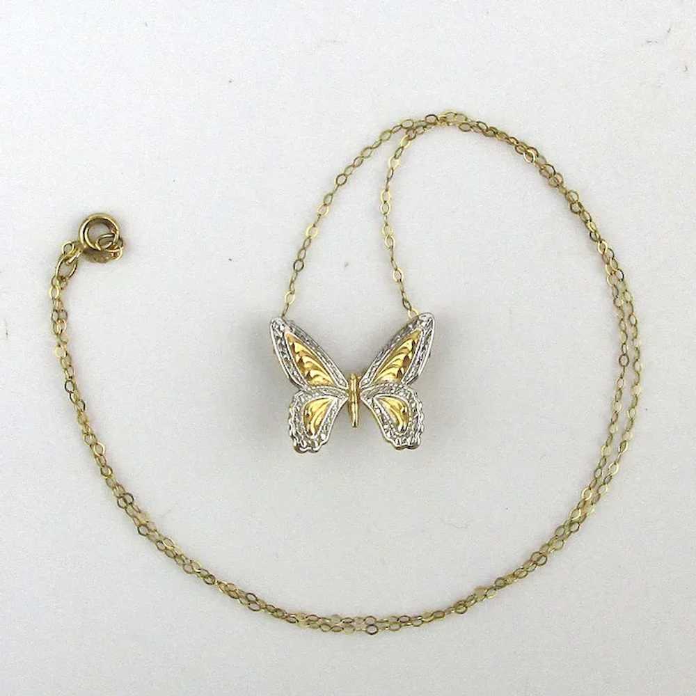 Dainty Gold-Filled on Sterling Butterfly Necklace - image 2