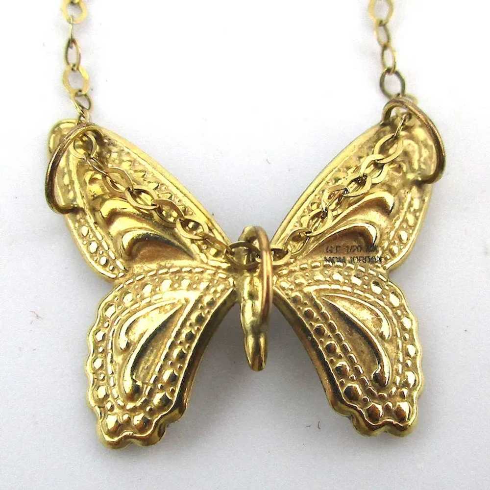 Dainty Gold-Filled on Sterling Butterfly Necklace - image 3
