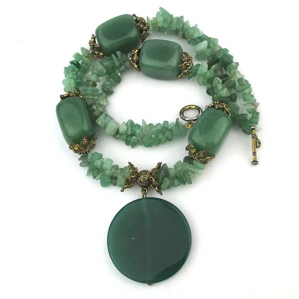Super Green Stone Necklace Bracelet Set Hunks n C… - image 3