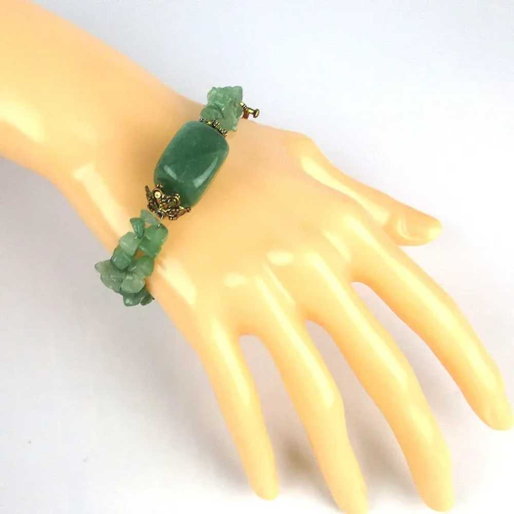 Super Green Stone Necklace Bracelet Set Hunks n C… - image 4