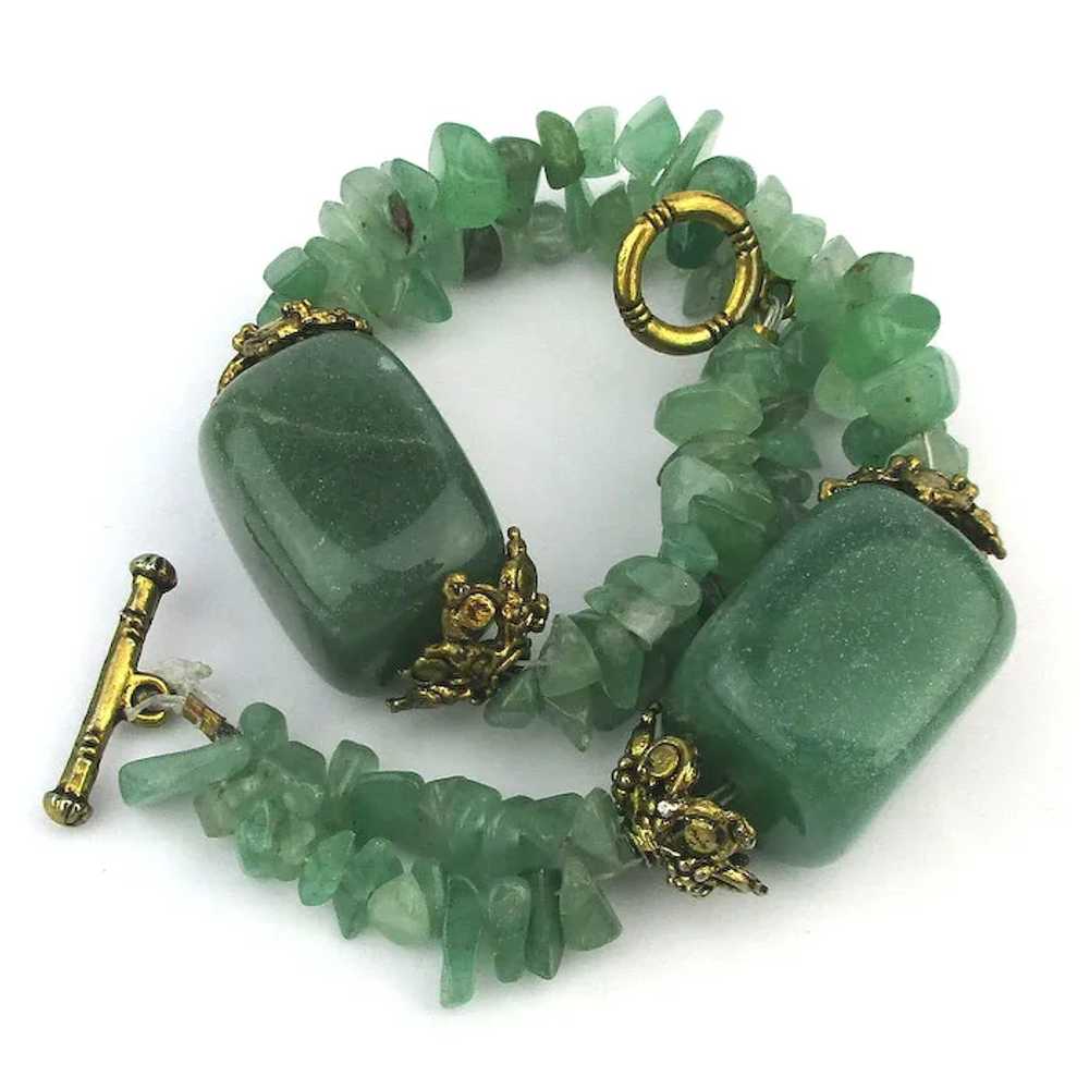 Super Green Stone Necklace Bracelet Set Hunks n C… - image 5