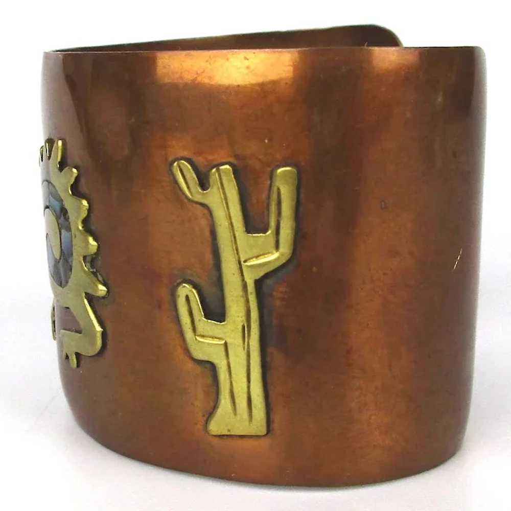 Mexican Mixed Metals Cuff Bracelet Odd Creature w… - image 3