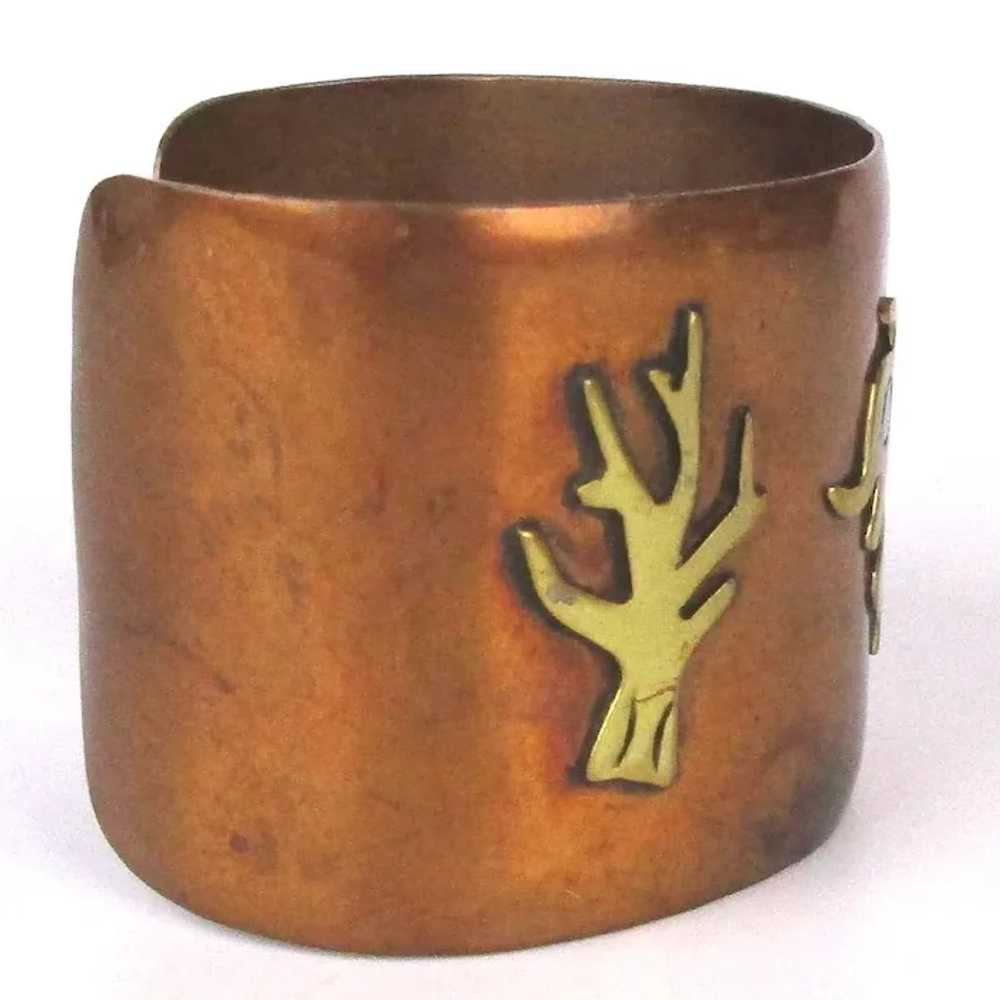 Mexican Mixed Metals Cuff Bracelet Odd Creature w… - image 5