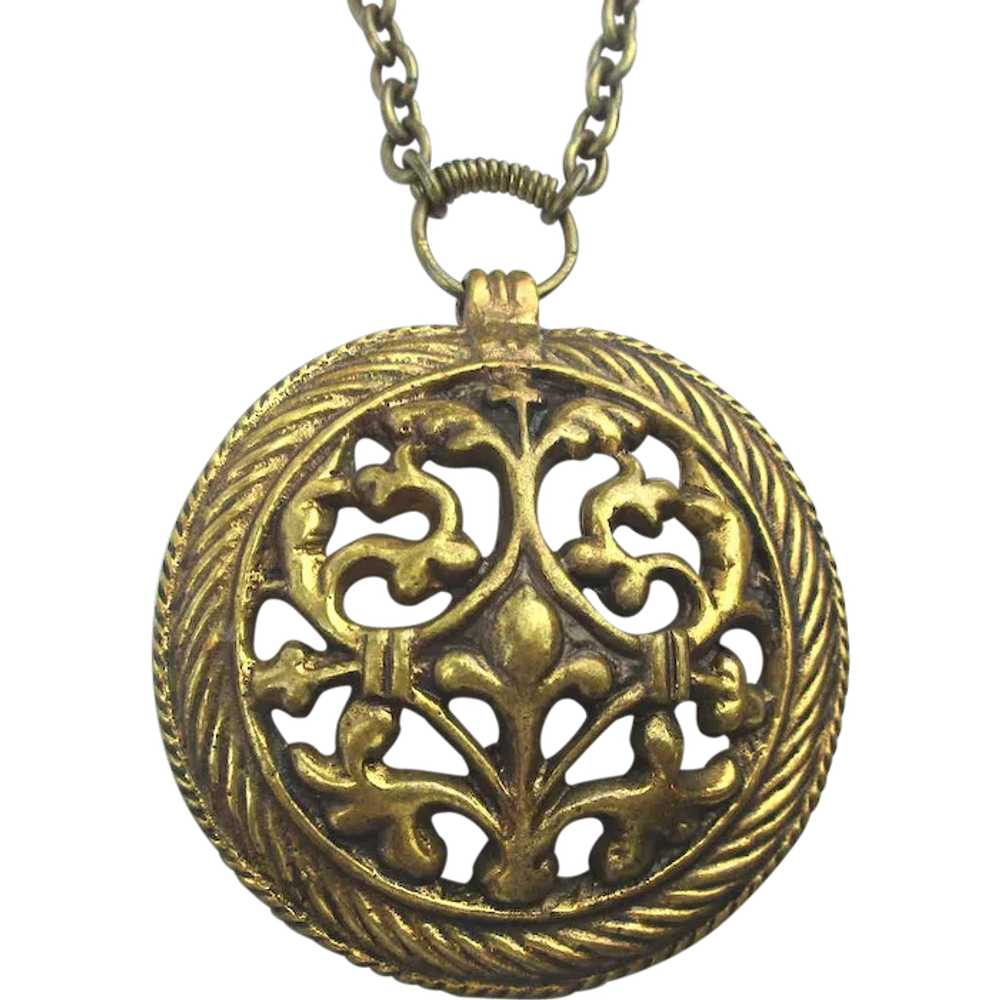 Kalevala Koru Finland Bronze 1970s Pendant Neckla… - image 1