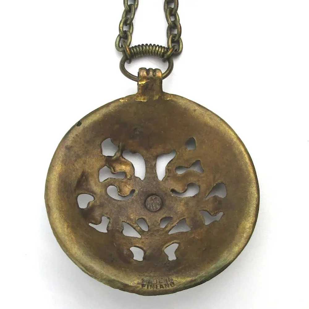 Kalevala Koru Finland Bronze 1970s Pendant Neckla… - image 4