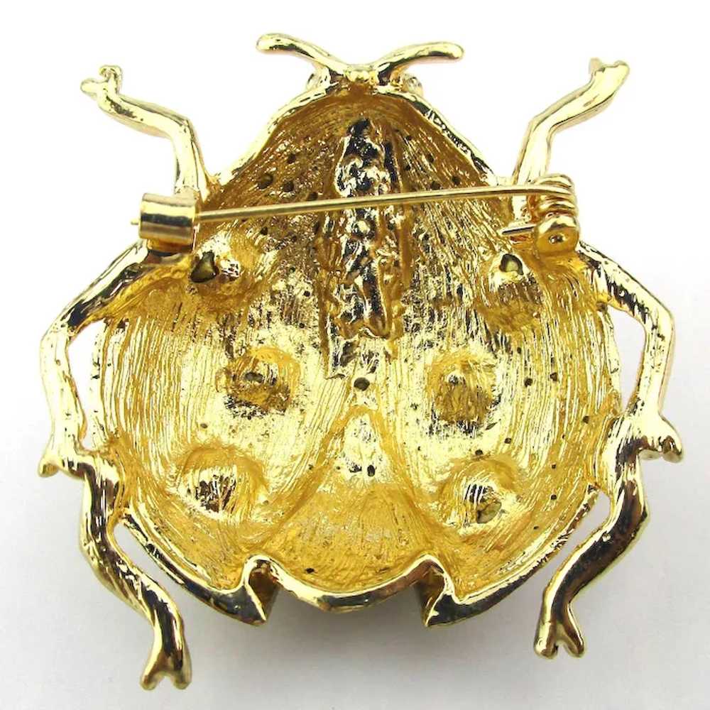 Big Fat Fabulous Rhinestone Lady Bug Pin Brooch A… - image 5