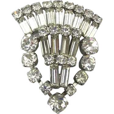 Vintage Clear Crystal Rhinestone Pin - Just What W