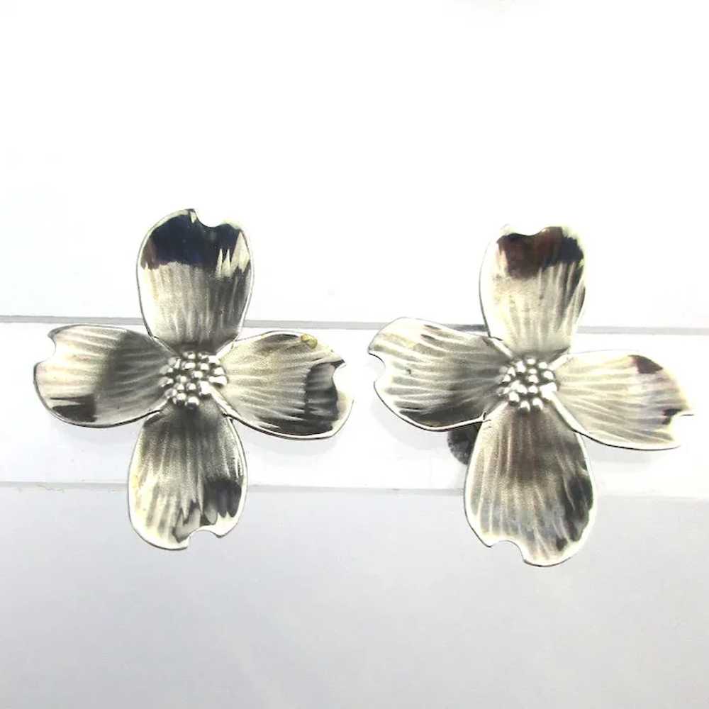 Sterling Silver Dogwood Blossom Earrings, order Screw Back Flowers