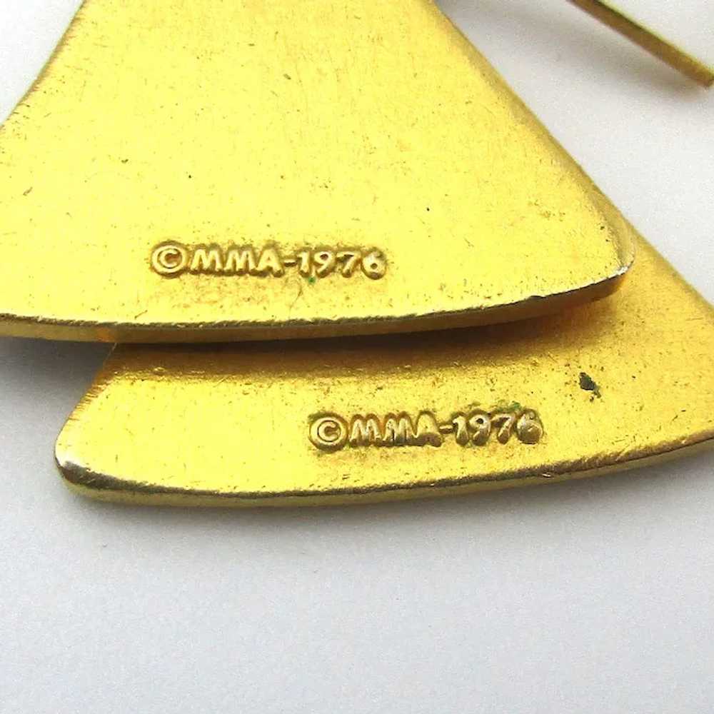 1976 MMA Museum Egyptian Goldplate Earrings - Kin… - image 3